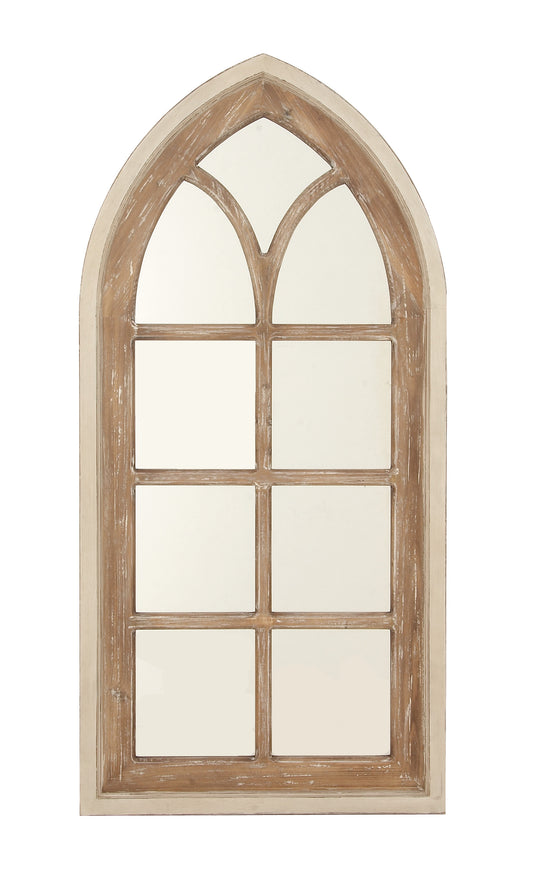 Arched Wooden Wall Mirror