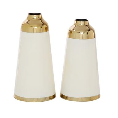 Metal Vases with Gold Accent (Various Sizes)