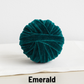 Large Handmade Velvet Decorative Sphere, Emerald