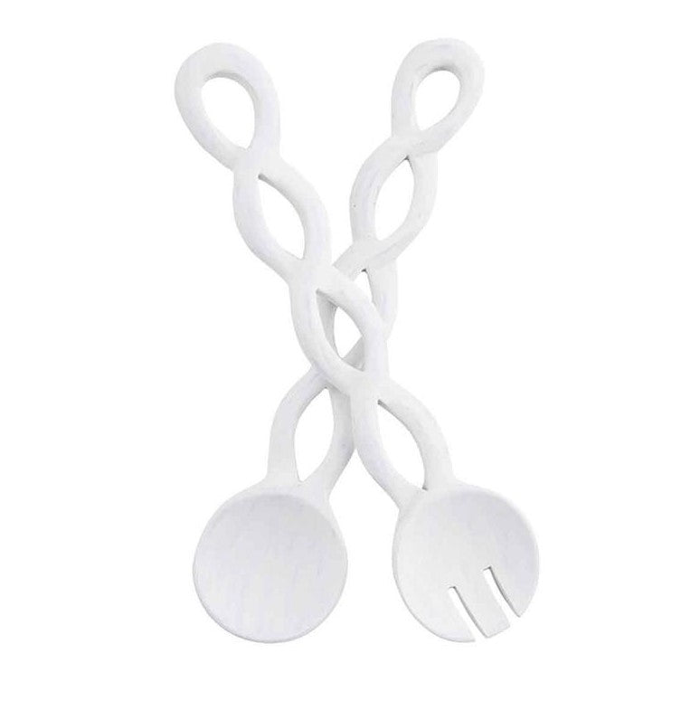 White Twisted Serving Set, Set of 2