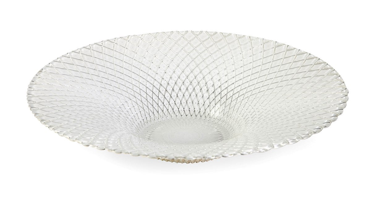 White Glass Patterned Bowl