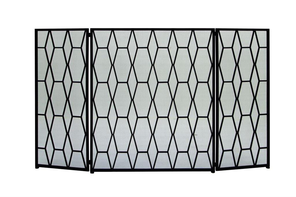 Black Contemporary Fireplace Screen