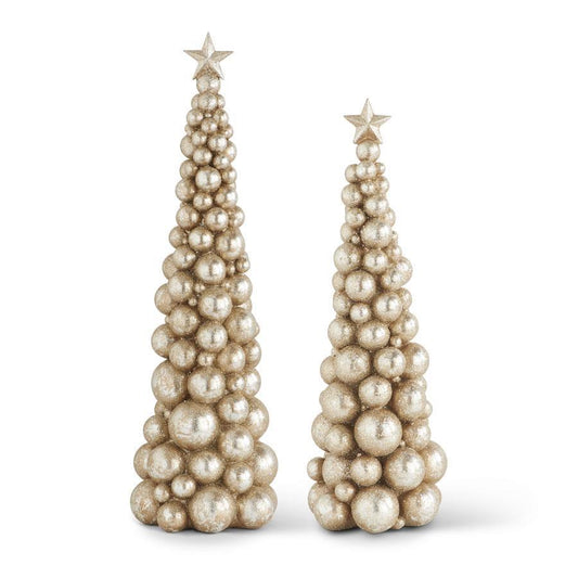 Christmas Ball Cone Tree, Gold (Various Sizes)