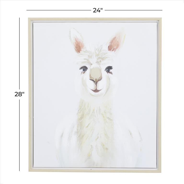 Cosmopolitan White Alpaca Framed Wall Art