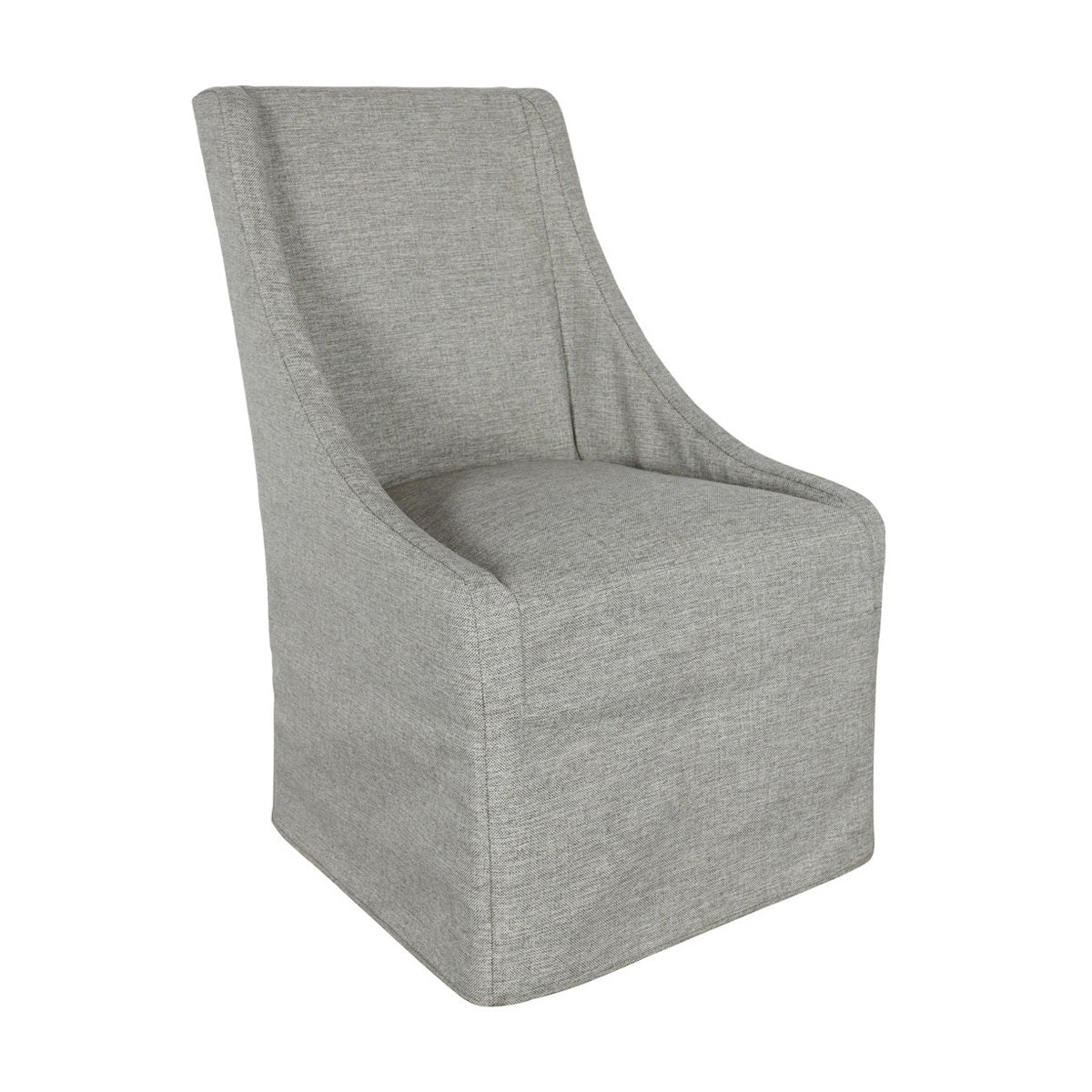 Warwick Upholstered Rolling Dining Chair, Gray