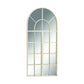 White Arched Metal Framed Wall Mirror