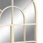 White Arched Metal Framed Wall Mirror