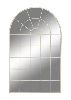 White Arched Metal Framed Wall Mirror