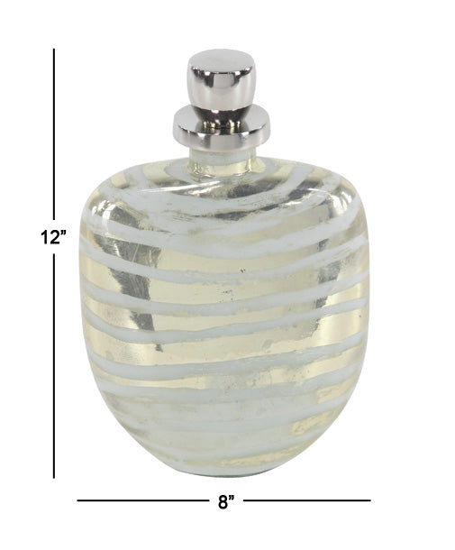 Striped Glass Bottle, Small