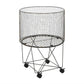 Round Metal Storage Basket with Casters