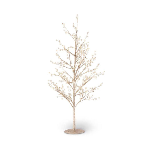 Gold Glittered Twig Tree w/ Pearls (Various Sizes)
