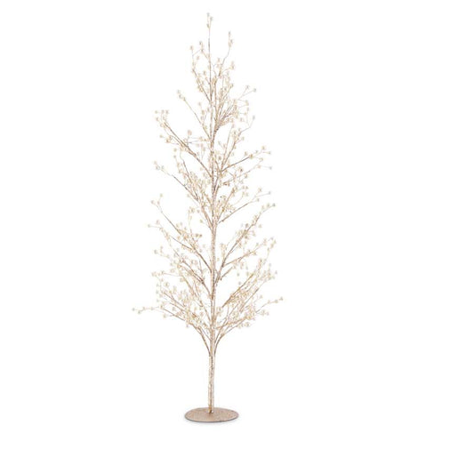 Gold Glittered Twig Tree w/ Pearls (Various Sizes)