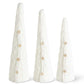 White Cable Knit Cone Trees with Buttons (Various Sizes)