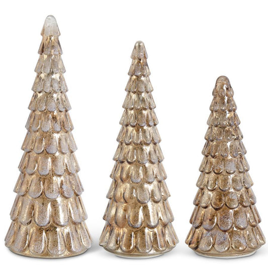 Frosted LED Mercury Glass Tree, Copper (Various Sizes)