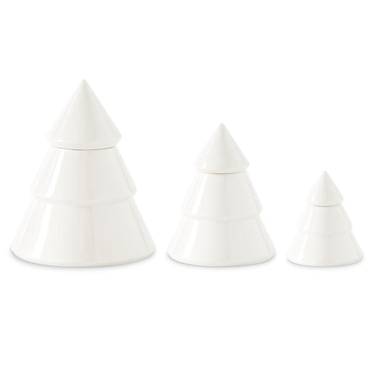 White Ceramic Lidded Christmas Tree (Various Sizes)