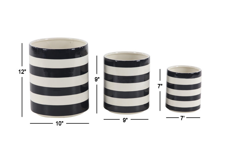 Ceramic Black & White Planter (Various Sizes)
