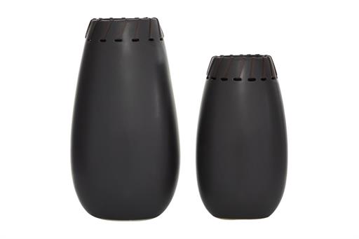 Black Vase with Cut Out Pattern (Various Sizes)
