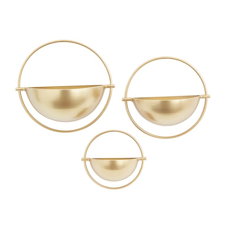 Gold Contemporary Wall Planter (Various Sizes)