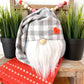 Slouchy Hat Gray Check Heart Gnome