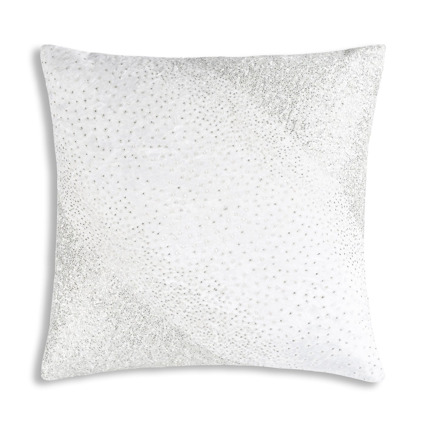 Ivory Velvet Pillow with Scattered Crystals