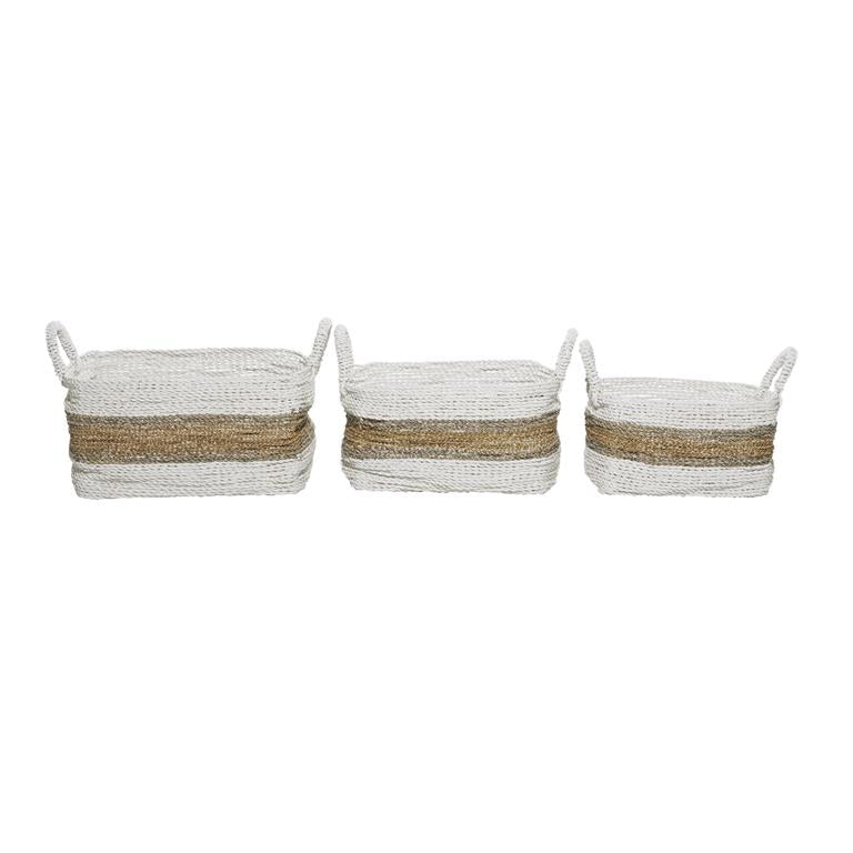 White & Natural Storage Basket (Various Sizes)
