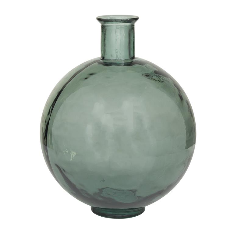 Modern Glass Vase, Dark Green