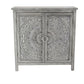 Gray Washed Metal & Wood Cabinet