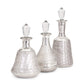 Silver Glass Bottles, Set of 3