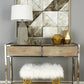 Gold Iron and Fabric Contemporary Stool