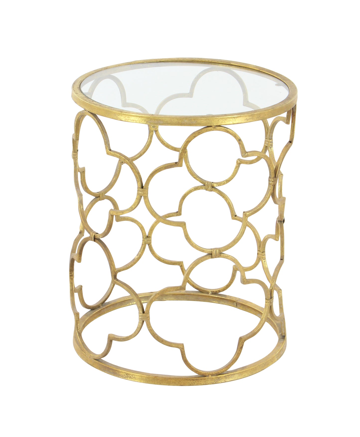 Gold and Glass Accent Table