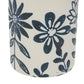 Blue Ceramic Vase with Flower Design