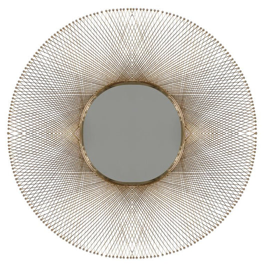 Round Metal Wall Mirror, Gold