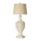 White Carved Table Lamp