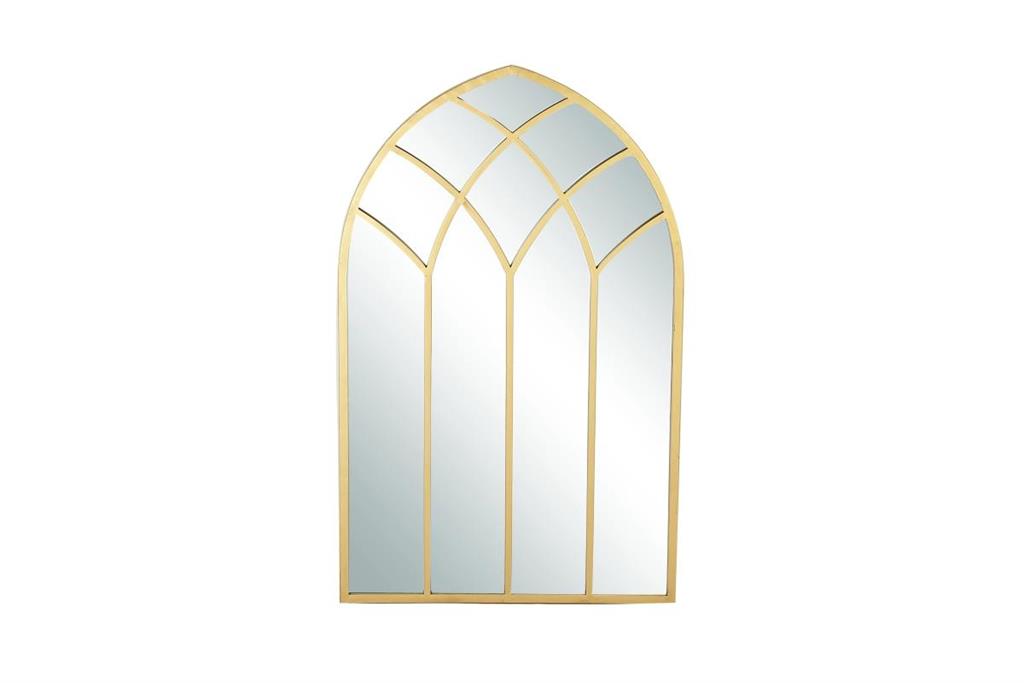 Arched Metal Framed Mirror, Gold
