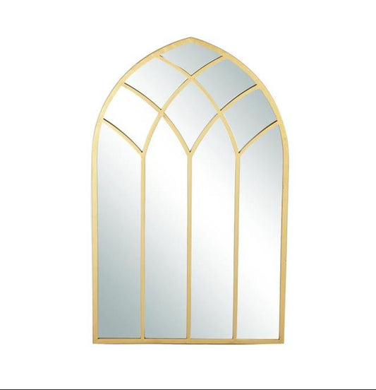 Arched Metal Framed Mirror, Gold