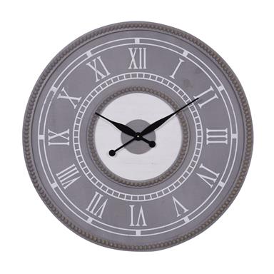 Beaded Gray Wooden Wall Clock