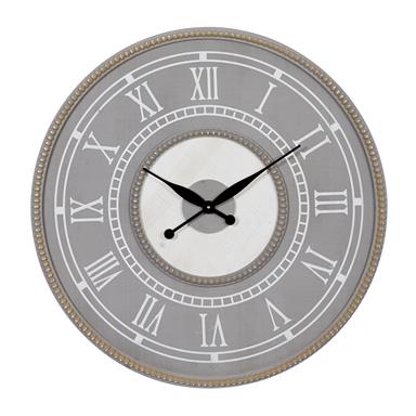 Beaded Gray Wooden Wall Clock