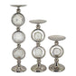 Amelie Silver Pillar Candleholders, Set of 3