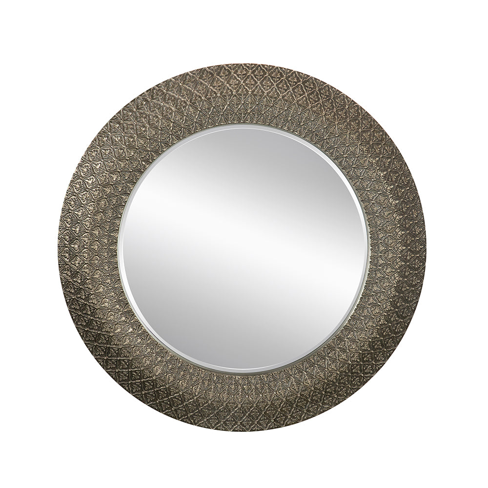 Round Sculpted Wall Mirror