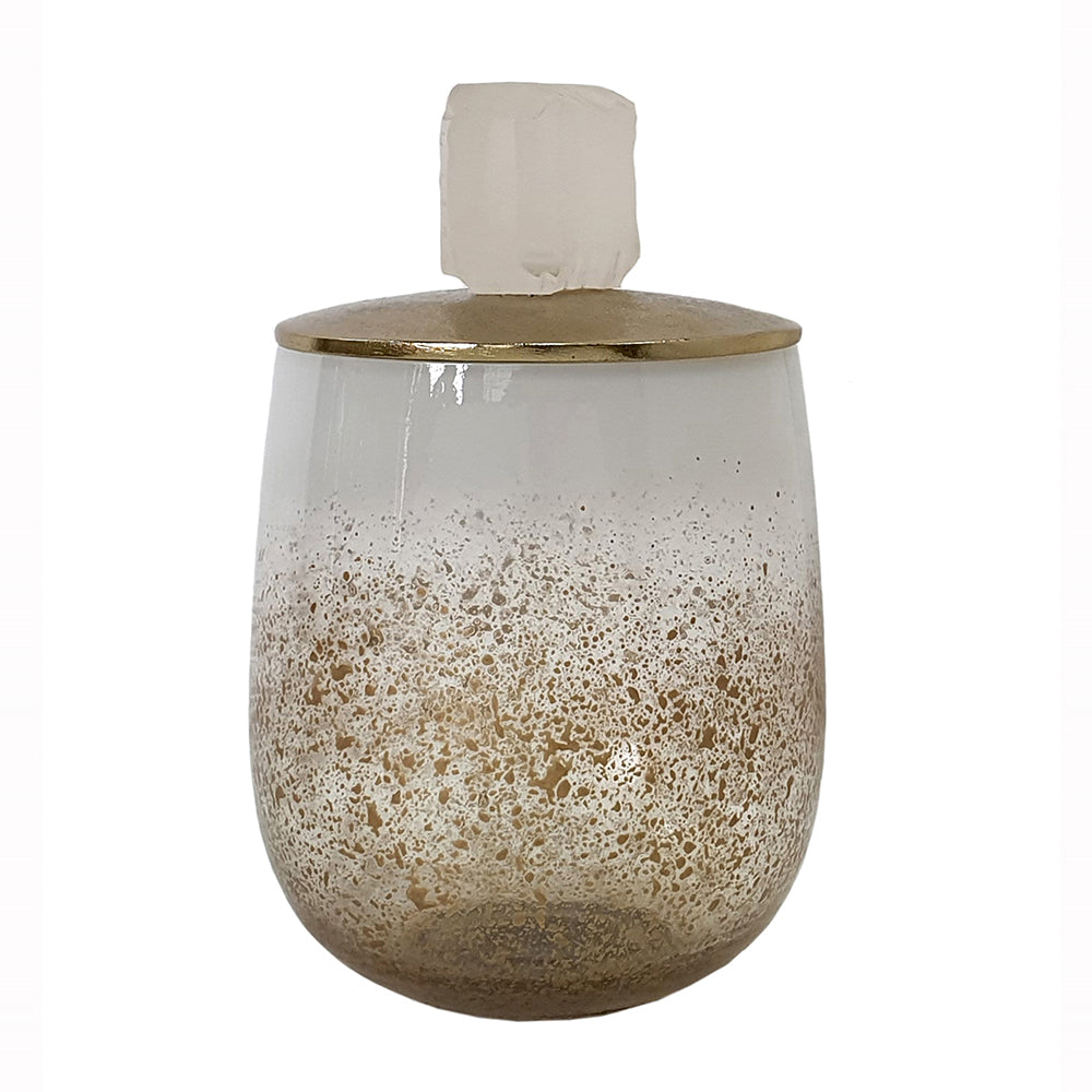 Gold Lidded Glass Jar, Small