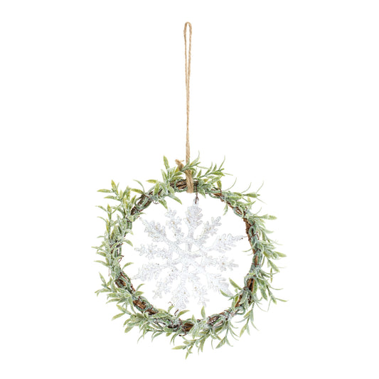7.5" Mini Wreath with Snowflake