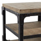 Industrial Wood Side Table