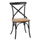 Wood & Metal Cross Back Chair, Black