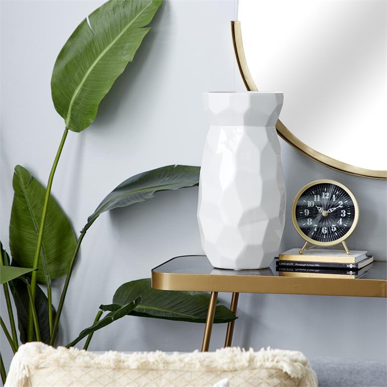 Cosmopolitan White Ceramic Modern Vase