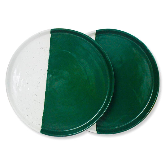 Stoneware Two-Tone Speckled Dinner Plate