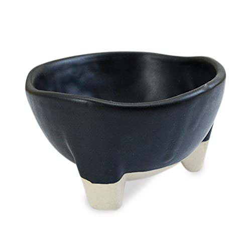 Ceramic Stoneware Handmade Matte Black Molcajete Sauce Bowls