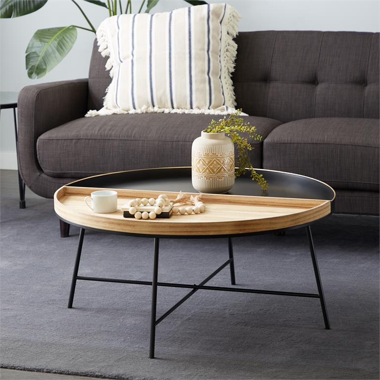 Metal and Wood Contemporary Coffee Table (Various Sizes)