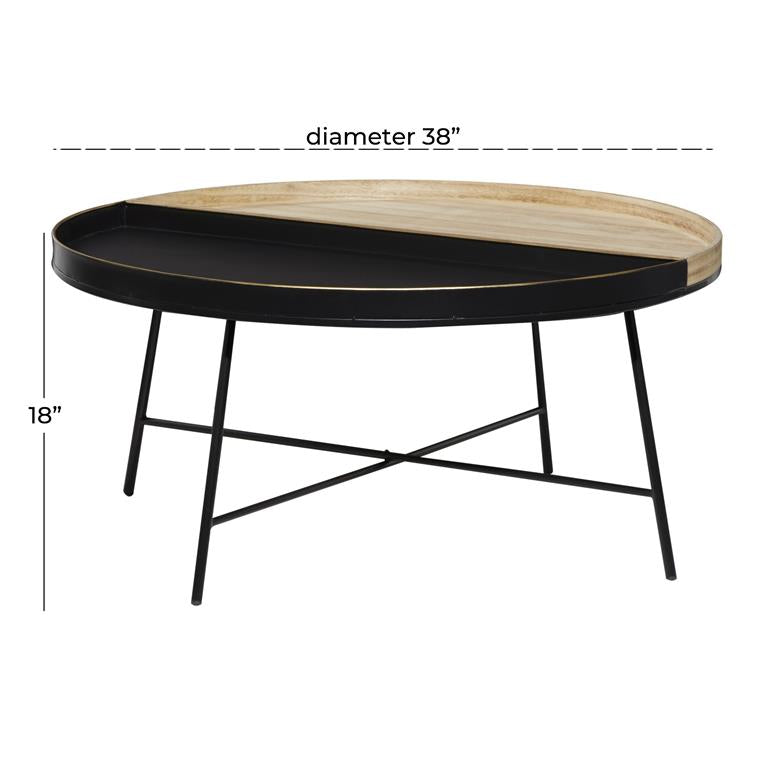 Metal and Wood Contemporary Coffee Table (Various Sizes)