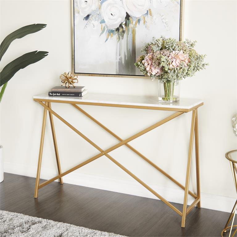 White Marble Console Table