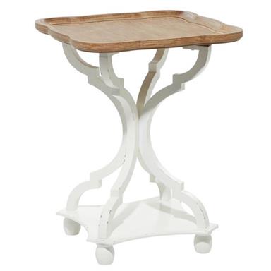 Wood Accent Table with Scalloped Top (Various Styles)